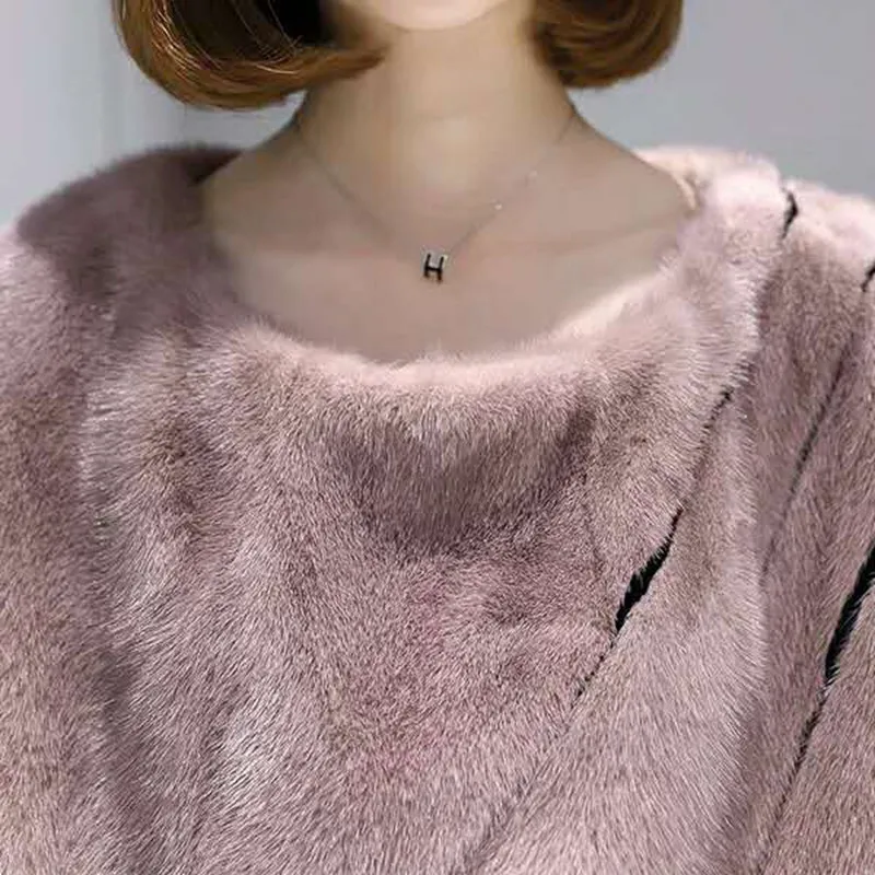 Sale 2019 Winter outerwear mink fur coat short section mink coat bat sleeve shawl fox fur coat women