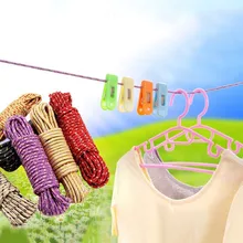 Многоцветная нейлоновая веревка для одежды 10 метров, ветрозащитная Нескользящая веревка для одежды, Новое поступление