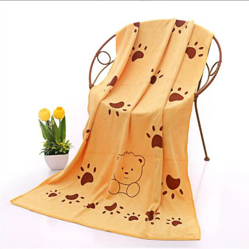 2018microfiber adult children bath towel cartoon rabbit bear print