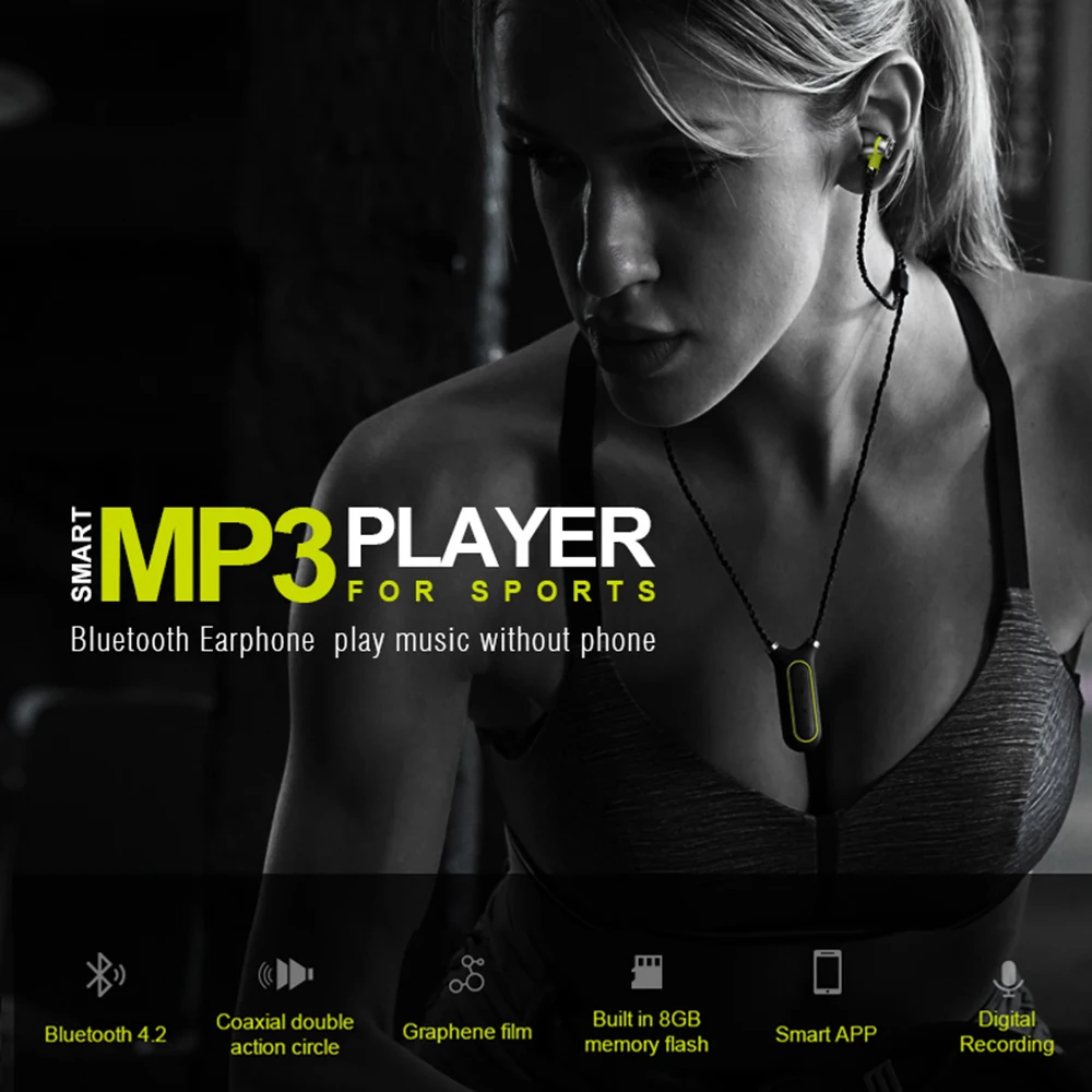 Mifo i2 спортивный динамик беспроводные Bluetooth наушники 8 ГБ MP3 плеер гарнитура IPX7