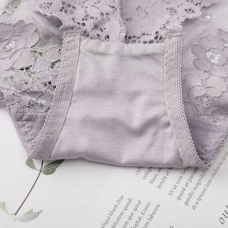 WJ Sexy Lace Panties Women Low Waist Cute Fashion Cozy Lingerie Tempting Pretty Briefs High Quality Cotton Women Underwear