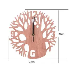 Деревянные настенные часы в форме дерева кварцевый механизм иглы дисплей современные декоративные для дома орнамент