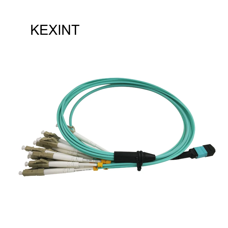 

KEXINT TECHNOLOGY FTTH MTP to LC UPC Multimode OM3 12 cores Breakout Wholesale Fiber Optic Patchcord / 7Meters