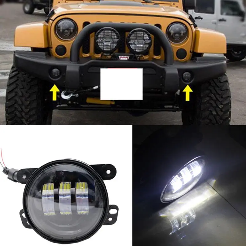 

2PCS For JEEP Wrangler 2007-2016 LED Front Fog Lamp Replacement