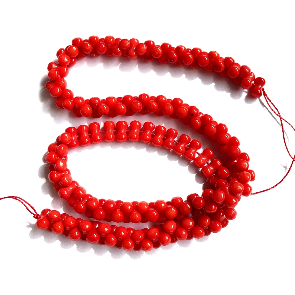 Wholesale 1string Natural Red Coral Beads 4x8mm Peanut Beads,Plug Beads