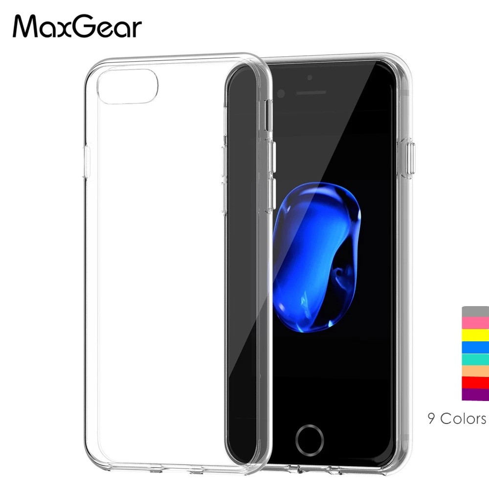 Чехол MaxGear для Apple iPhone 7 тонкий прозрачный мягкий силиконовый защитный чехол из