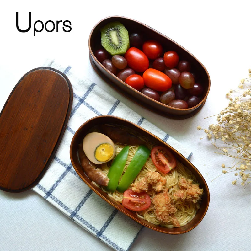 UPORS Nature Wood Bento Lunch Boxes Japanese Style Healthy Meal Prep