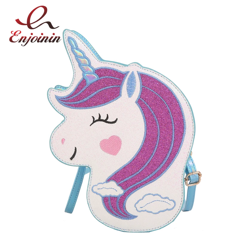 

Fashion Cute Smiling Unicorn Pu Young Girl's Shoulder Bag Tote Crossbody For Women Bolsa Purse Handbag Crossbody Bag Clutch Bag