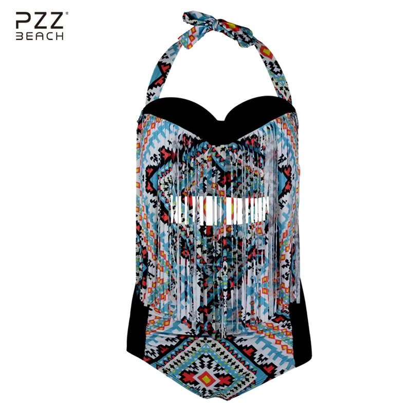 Vintage Women Sexy Bikinis Set Plus Size Swimwear Push Up Bikini High