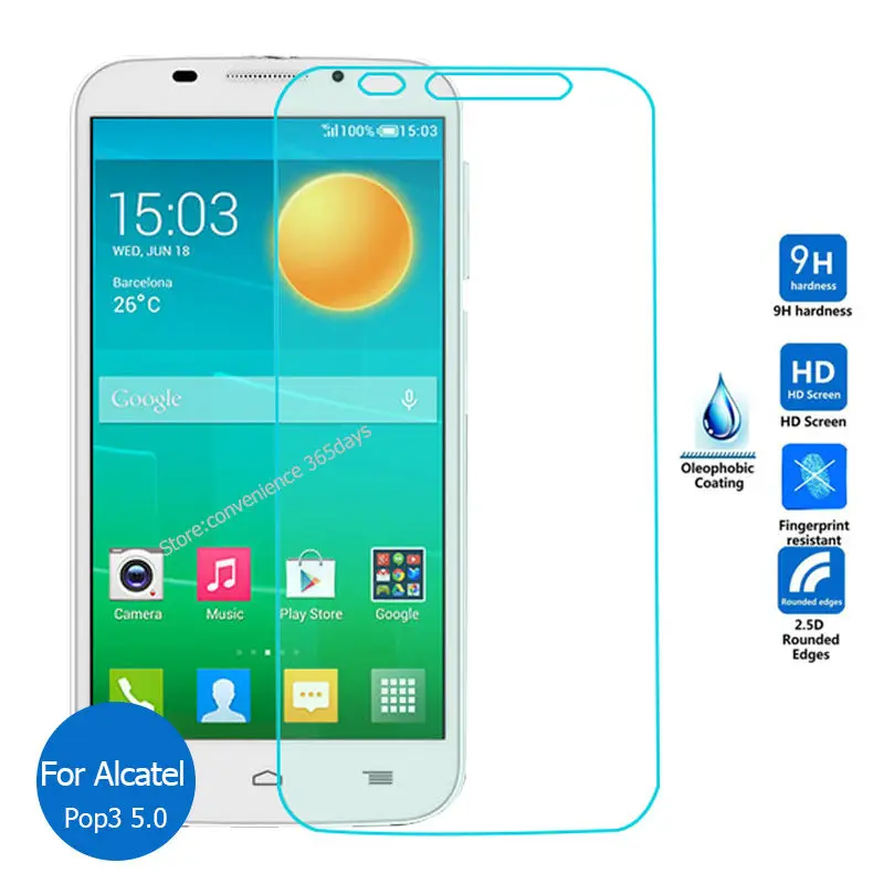 Alcatel One Touch Pop 3 5,0 защита экрана из закаленного стекла 2,5 9h Защитная пленка для onetouch pop3 5 5015 5015D 5015E