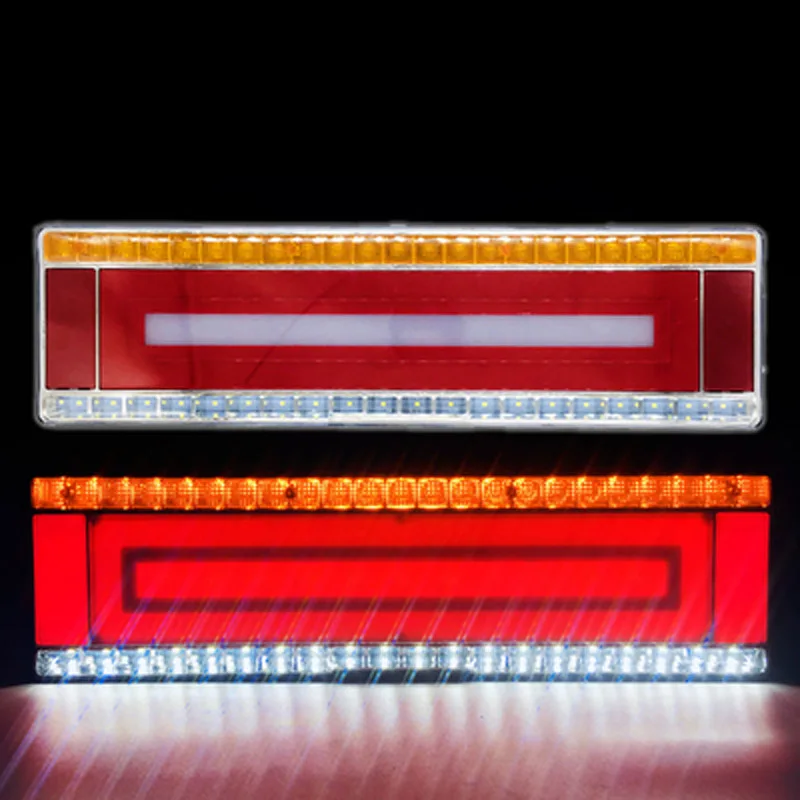 

1Pair Led DRL Rear Stop Brake Tail Ligth for 24V Heavry Truck Trailer With Water Flowing Turn Signal Marquee Lamp