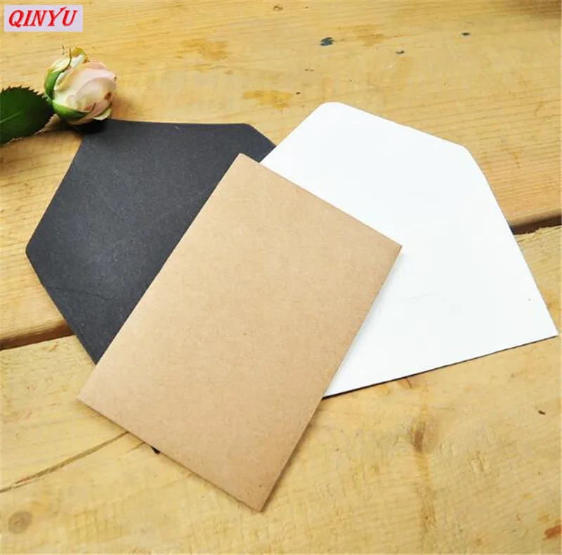 20pcs10. 5*6 7 Мини Черный Белый крафт бумажный конверт винтажный Европейский стиль