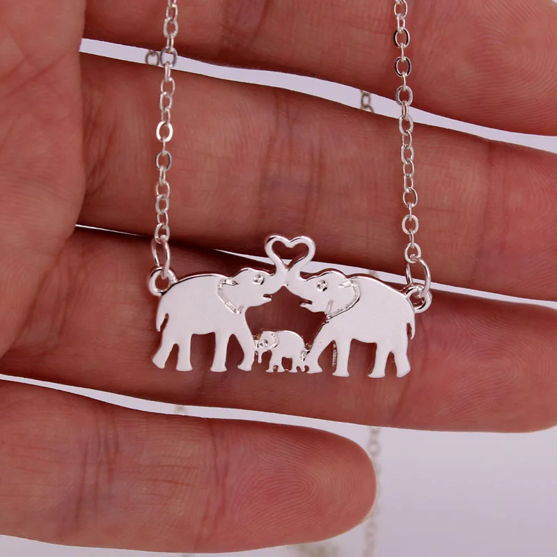 Hzew a warm family Elephant father mother and Детская Подвеска Ожерелье со слонами|elephant necklace|necklace