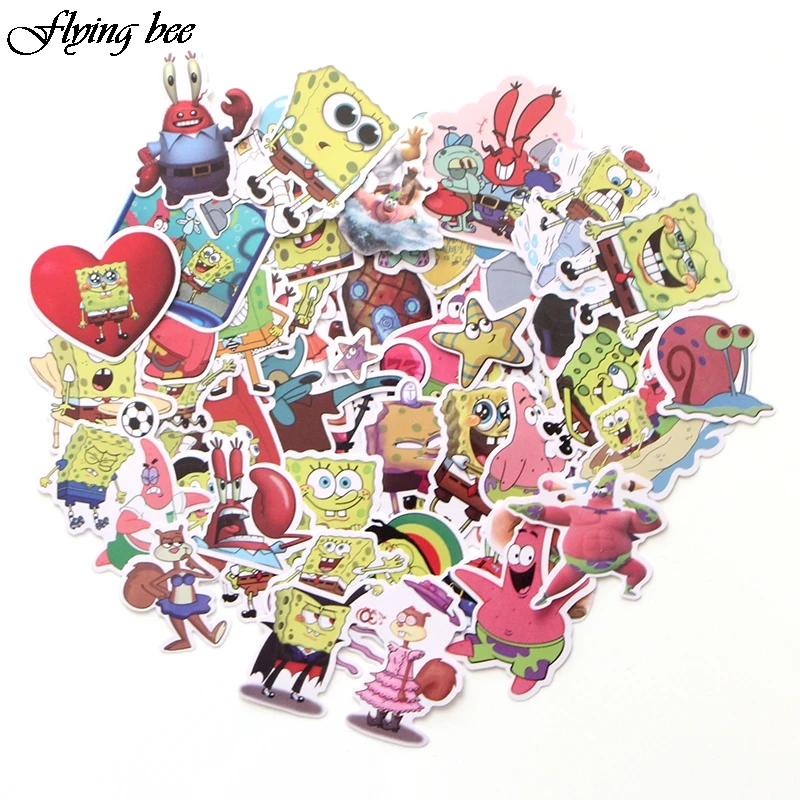 

Flyingbee 50 Pcs Cartoon kids Waterproof Stickers Cute Cartoons Scrapbooking for Luggage Laptop X0035