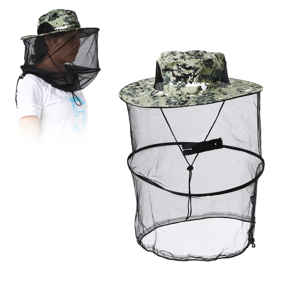Защитная маска от комаров для защиты от насекомых, насекомых, пчел, головная сетка, сетка для кемпинга, пеших прогулок, садоводства, пчел - Цвет: Camouflage 1