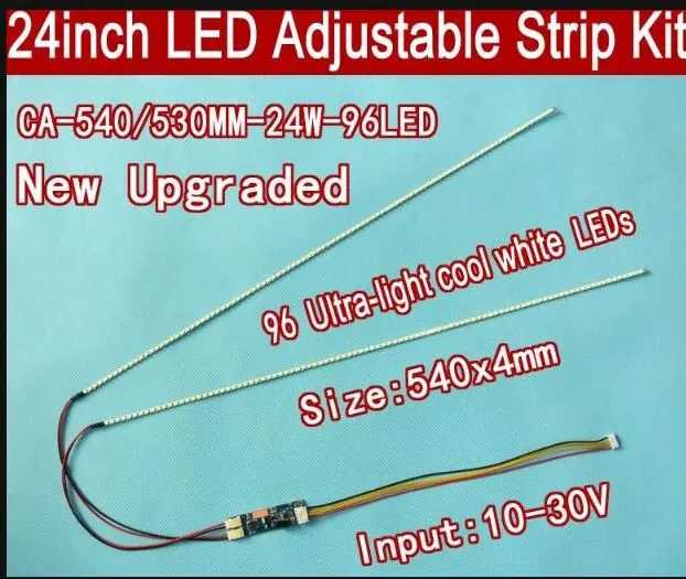 

5sets of Universal LED Backlight Lamps Update kit For LCD Monitor Strips Support to 24'' 540mm Free Shipping