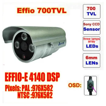 

Free shipping mini bullet camera sony effio 700 tvl three lamps array led infrared osd menu waterproof ir 20m c571h