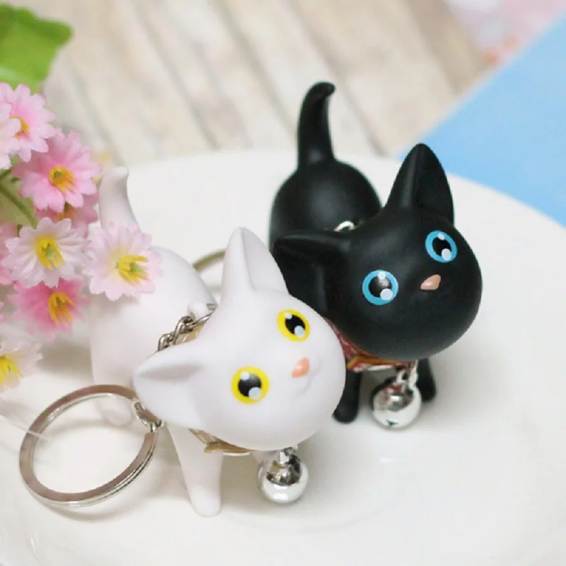 Аниме фигурка мультфильм Мода черный Кот ПВХ пара брелок сумка Рождественский