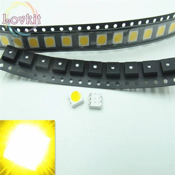 

High Quality 500pcs PLCC-6 5050 SMD Warm White led Super Bright Light Diode 2800-3500K For Bike DIY SMD/SMT Chip lamp beads