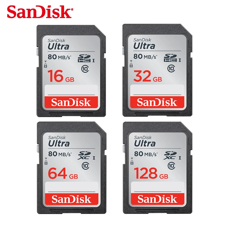 Высокая скорость Sandisk SD card Class10 16 ГБ 32 ГБ 64 ГБ 128 ГБ 80 МБ/с. TF карта карты памяти flash реальная емкость стик для камеры