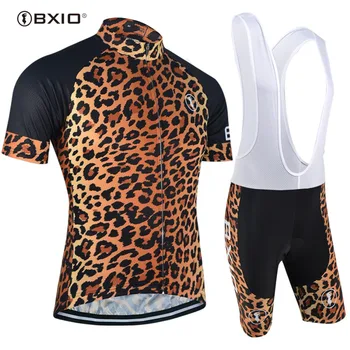 

BXIO Cycling Jersey Sets Pro Team Bike Clothing Lepord Color Ropa Ciclismo 2019 Bicycle Clothes Bretelle Ciclismo Italia 032