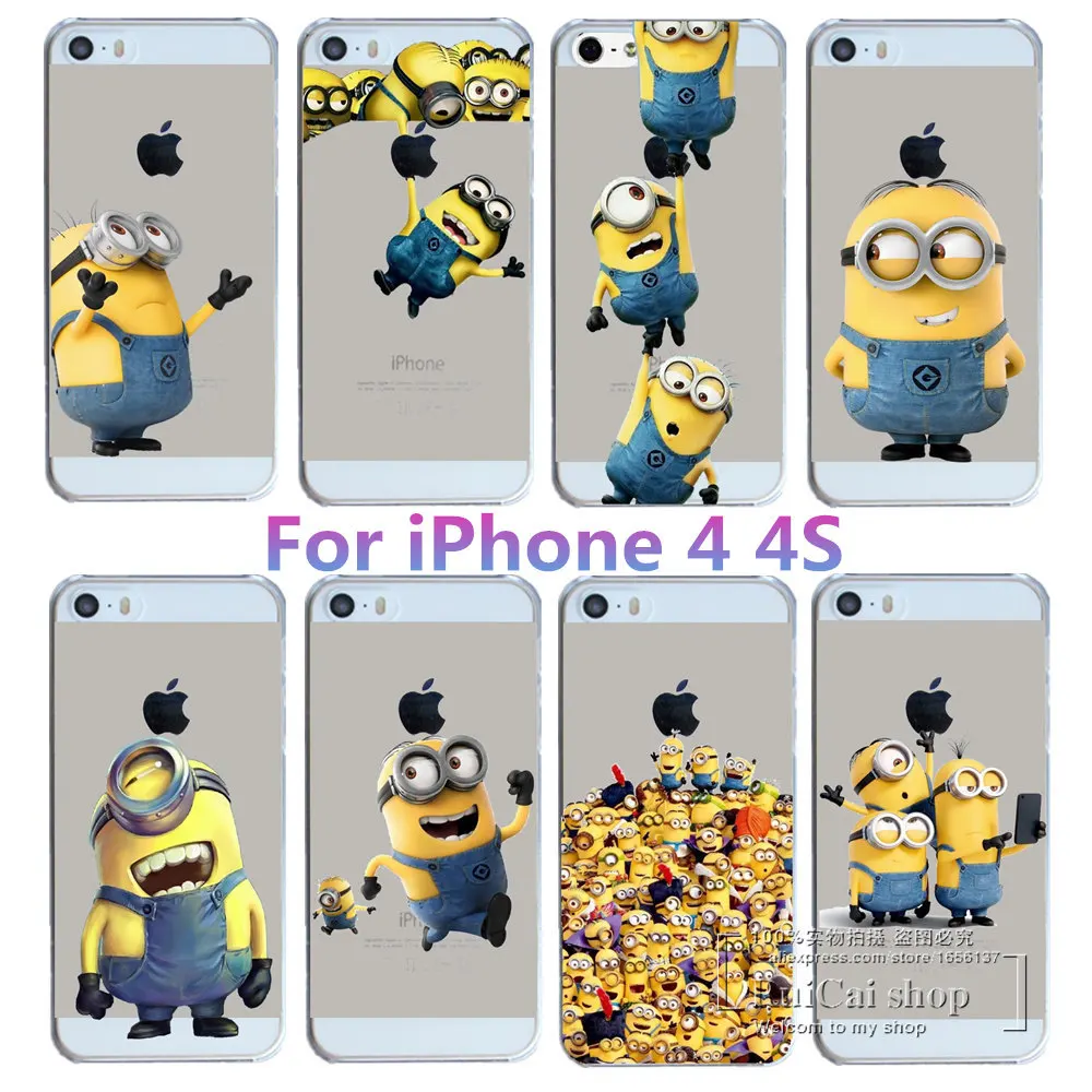 New Super Hot Despicable Me Yellow Minions Designs For Apple iPhone 4 4S Case Hard Transparent Cover For iphone4S 4|case for iphone 4|for for iphone - AliExpress