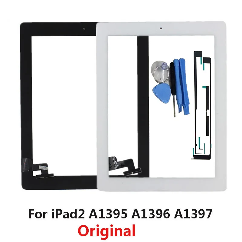 Планшет Сенсорный экран для ipad 2 для ipad 2 A1395 A1396 A1397 планшета 9,7 дюймов Стекло Панель с металлической кнопкой+ Инструменты