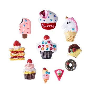 

Pandahall 40pcs/set Candy Color Mini Cute Cake Ice Cream Resin Cabochons for X-mas Birthday Christmas Party Afternoon Tea Decor