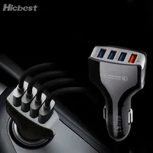 Быстрая зарядка QC 3,0 18 Вт Быстрая зарядка в автомобиле зарядное устройство для телефона Авто адаптер 4 USB Автомобильное зарядное устройство для мобильного телефона планшета iPhone samsung
