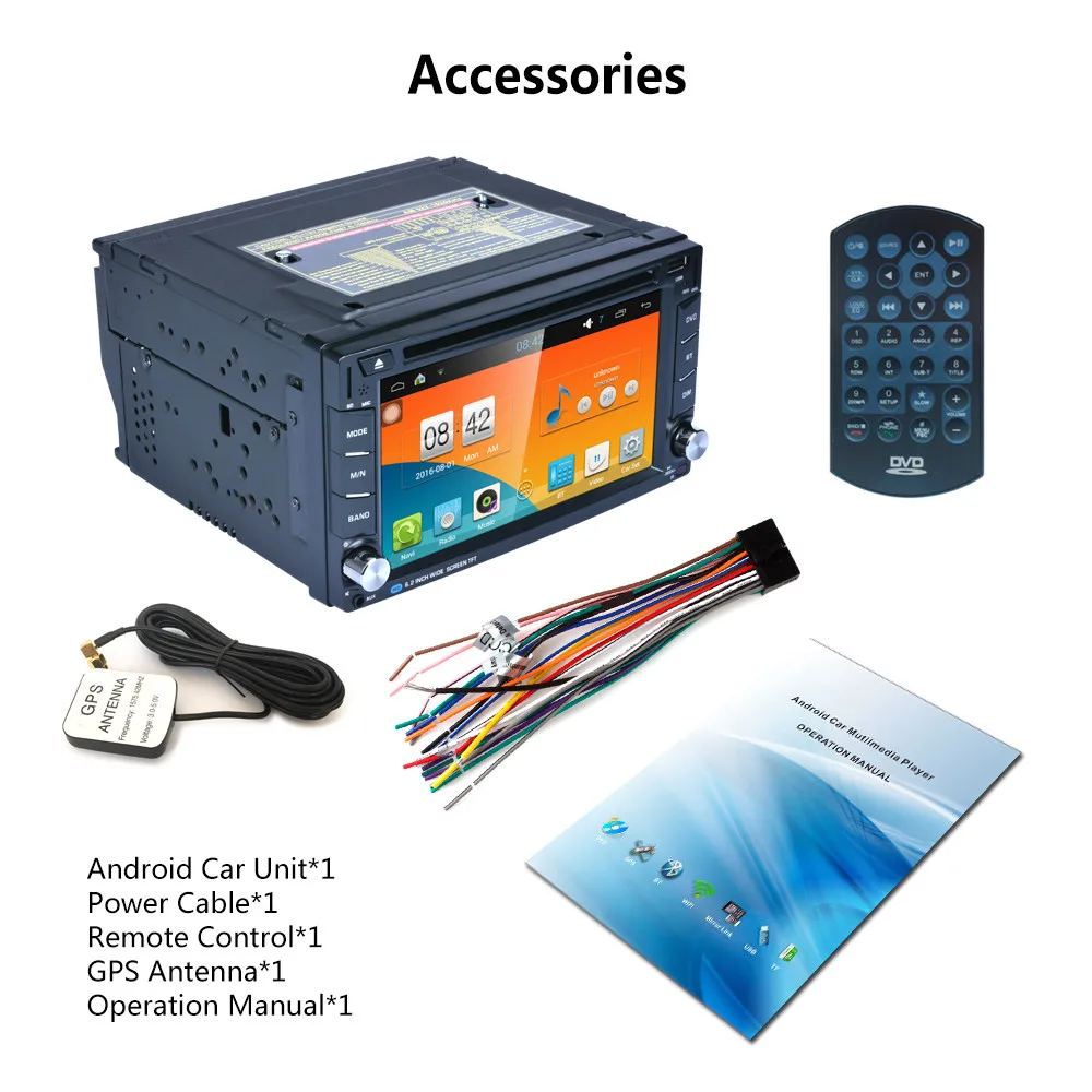 Top Android Wifi GPS Nav Car In Dash USB/SD/AUX/MP3/CD DVD Player 6.2" Double DIN FM 14