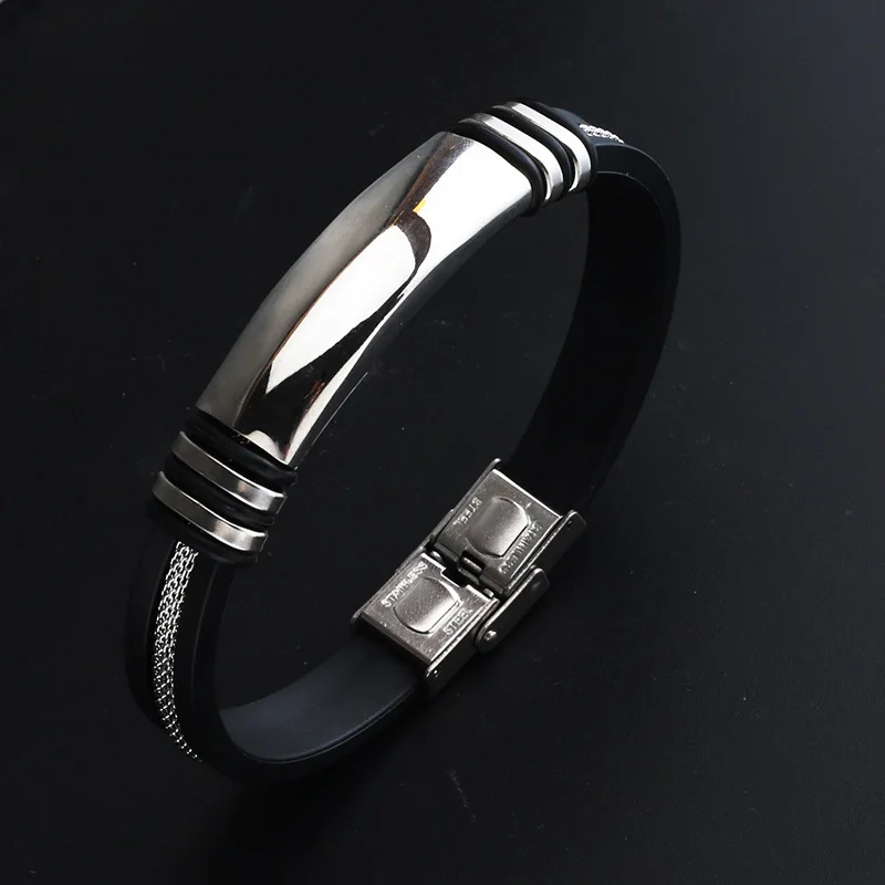 

Leather Bracelet for Men Stainless Steel Classic Trendy Bracelet Bangle For Men Fashion Jewelry Gift