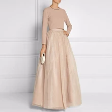 Элегантная женская длинная юбка высокая талия, длиной в Пол хаки Тюлевая юбка Макси Лолита Saia Longa faldas Jupe на заказ