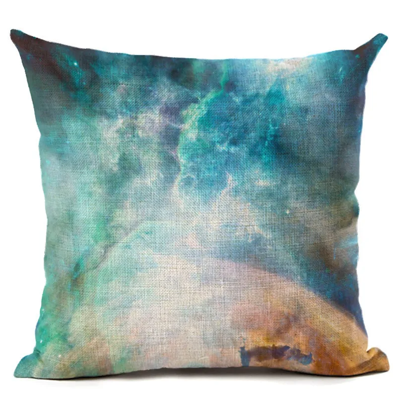 Starry Sky Printed The Galaxy Cushion Cover Linen Throw Pillow Covers Blue Star Pillowcases Cosmos Pillow Case Universe Pillows