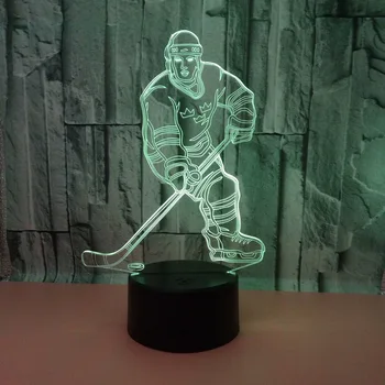 

Sensor 3d Night Light Led Remote Touch Switch Hockey Player Colorful Usb Acrylic 3d Lamp Sports Desk Table Lamp Christmas Gift