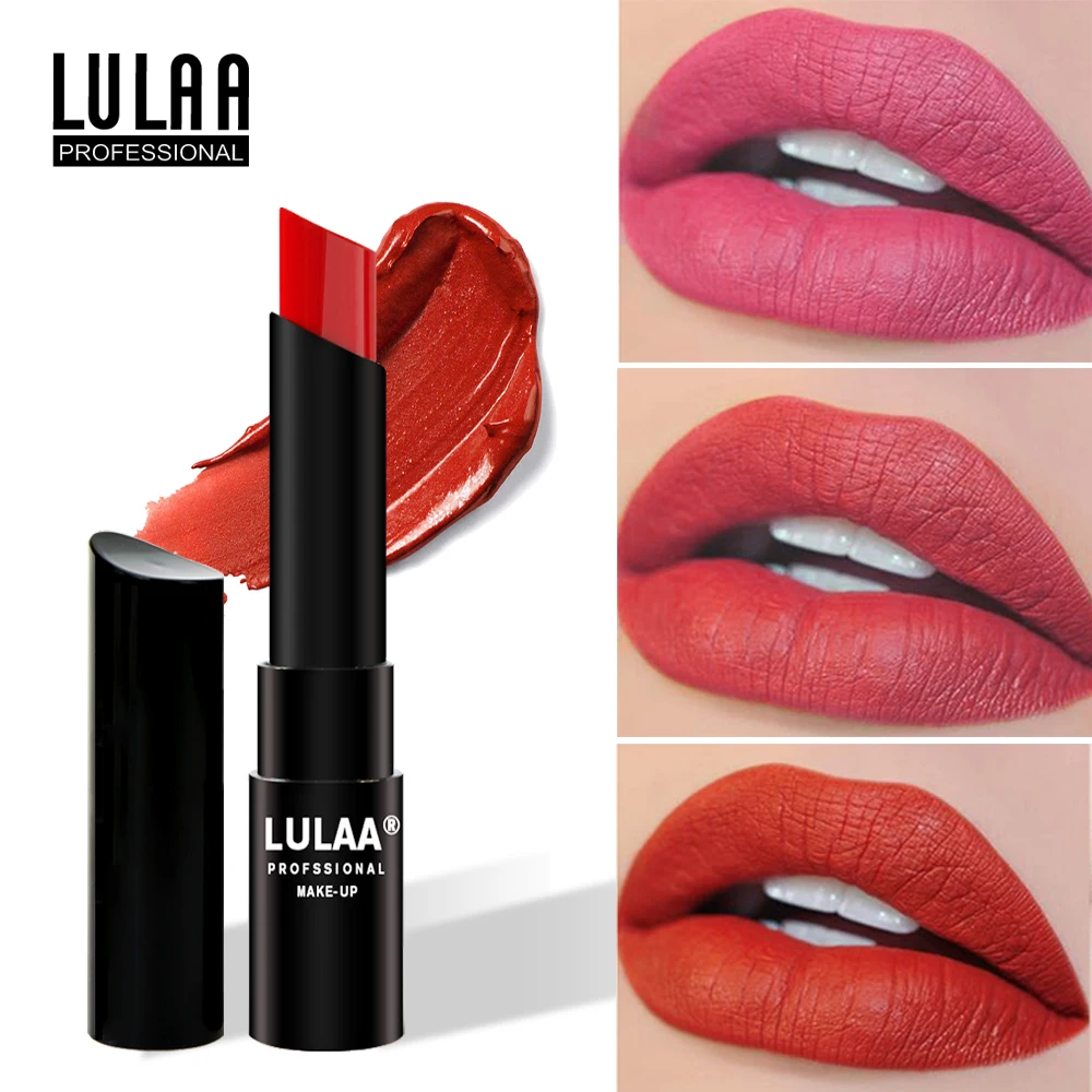 

LULAA 10 Color Matte Moisturizing Lipstick Sexy Women Makeup Multi-Color Long Lasting Waterproof Lipstick 2019 New Lip Gloss