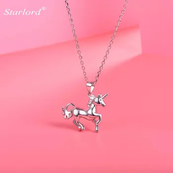 

Sterling Silver Unicorn Necklace For Women/Girls Dainty Fairy Tale Charm Magical Unicorn Necklace Animal Jewelry Gift P6014B
