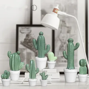 

ins Nordic simulation ceramic cactus figurines desk plant crafts porcelain ornaments creative cute home decoration birthday gift