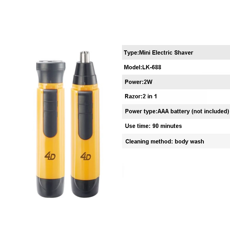 2 in 1 Mini Portable Electric Shaver Razor Multifunction Nose Trimmer Hair Removal Mens Shaving Machine (1)