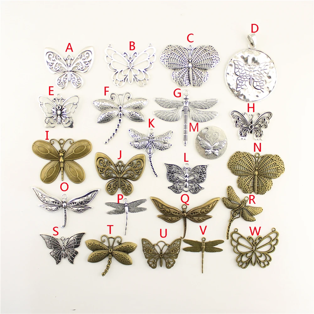 

5Pcs Animal Big Dragonfly Butterfly Charms Pendant For DIY Jewelry Making Handmade Bracelet Necklace Key Chain Bag Accessories