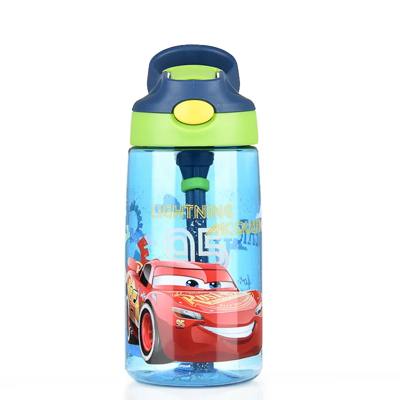 480ML Kids princess frozen elsa anna Water Feeding Bottle With Lid straw disney bpa free Baby Cartoon Mickey Mouse cars cup