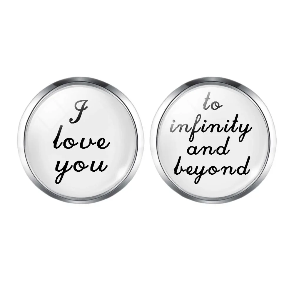 

Silver Color Wedding Cufflinks Custom White Background I Love You French Cuff Button Wedding Jewelry for Mens Shirt