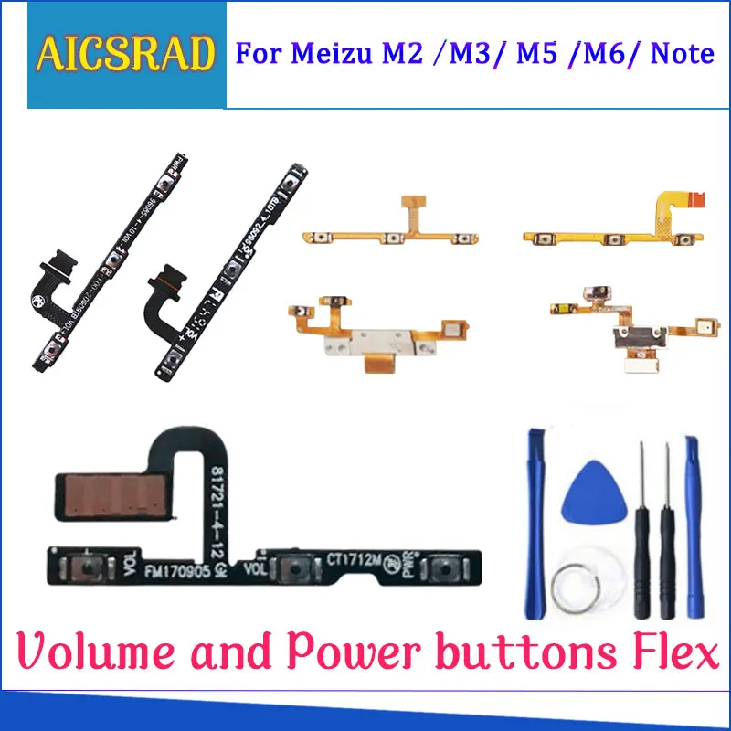 

ORIGINAL Power Volume Button Flex Cable for M2 M3 M5 M6 Note Switch Key Metal Volume Side Power Switch on off Button Flex Cable