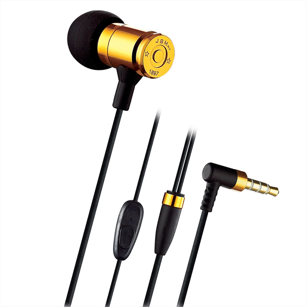 

Original JBMMJ MJ007 In Ear Earphone Bullet Designed Heavy Metal In-Ear Headset fone de ouvido Auriculares with Microphone