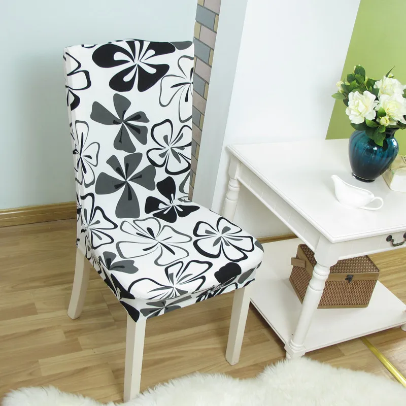 

Spandex Elastic Printing Dining Chair Cover Modern Removable Anti-dirty Kitchen Seat Case Stretch Chair Slipcover for Banquet