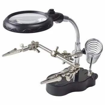

LED Light Soldering Iron Stand Helping Hands Magnifying Glass Magnifier