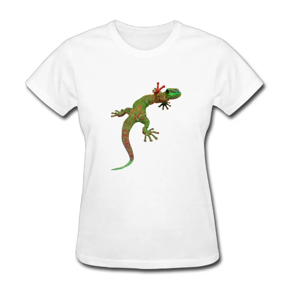 Gecko индивидуальные хлопка с О-образным вырезом короткий рукав белая футболка