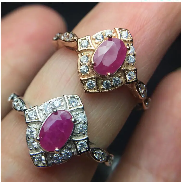 Natural ruby ring Free shipping Natural and real ruby 925 sterling