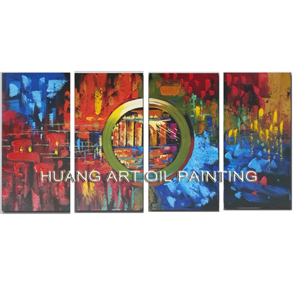 100 Handmade Oil Painting Abstract Landscape 4 Panels Group of