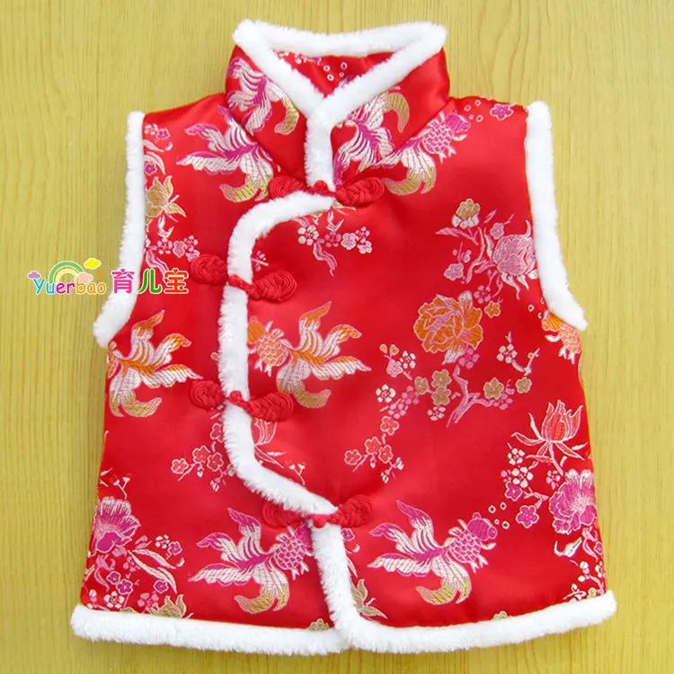 New Year Children's costume Girls winter baby clothing infant baby vest Kid Child Girl Chinese