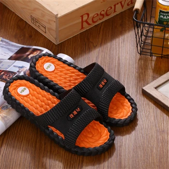 

DAOKFPO Hot Beach Shoes Casual Men Sandals Slippers Summer Outdoor Flip Flops Flats Non-slip Bathroom Home Massage Slippers T-06
